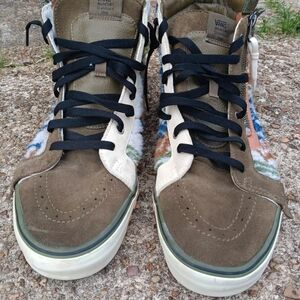 Vans Men's High-Top Sneakers - Brown, Cream, and Black